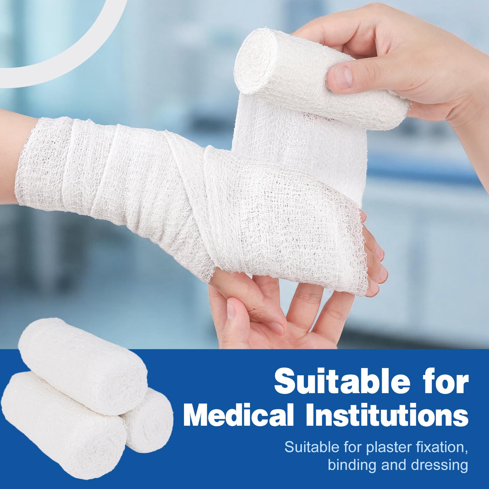 AZEN 8 Pack Krinkle Gauze Rolls, 4 in x 3.2 Yards, 6-Ply 100% Cotton Bandage Wrap, Latex-Free Individually Wrapped, Highly Absorbent Wound Dressing for First Aid — Amazon image 5