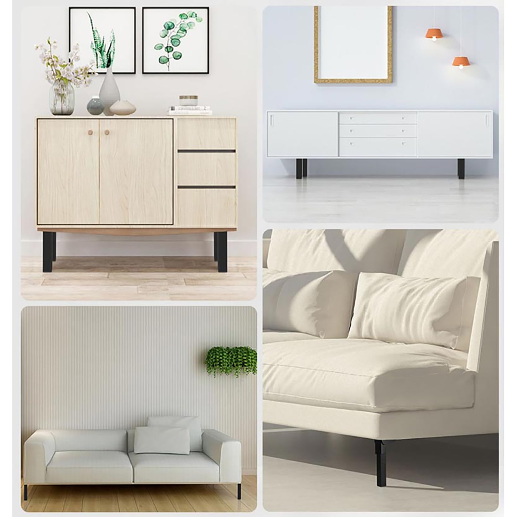 Patas de Mesa, Patas de Repuesto para Muebles, 4 Patas Plegables, Plegables con Cierre de bisagra, Patas Plegables para sofá Cama, mesitas de Noche y portátil (35 cm/13,8 Pulgadas)