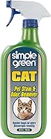 SimpleGreen Cat Stain & Odor Remover Enzyme Cleaner - Eliminates Urine, Feces, Vomit, Blood on Carpets & Upholstery - 32oz