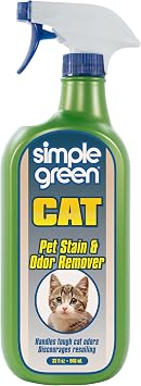 Simple Green Cat Stain & Odor Remover - Enzyme Cleaner for Urine, Feces, Blood, Vomit - 32oz