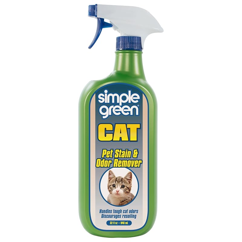 Removedor de Manchas e Odores para Gatos Simple Green com Enzimas, Aroma Cítrico, 946 mL
