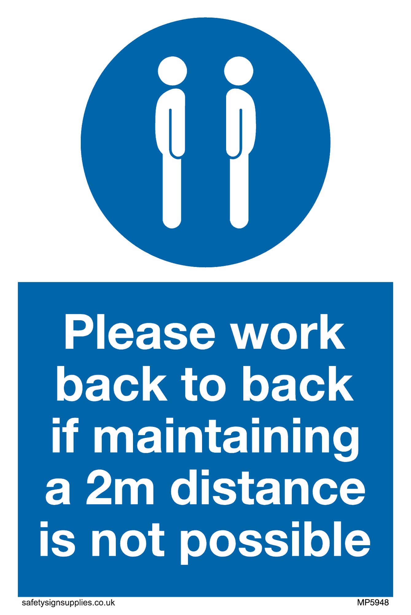 Pack of five - Please work back to back if maintaining 2m distance is not possible with mandatory symbol Sign - ...