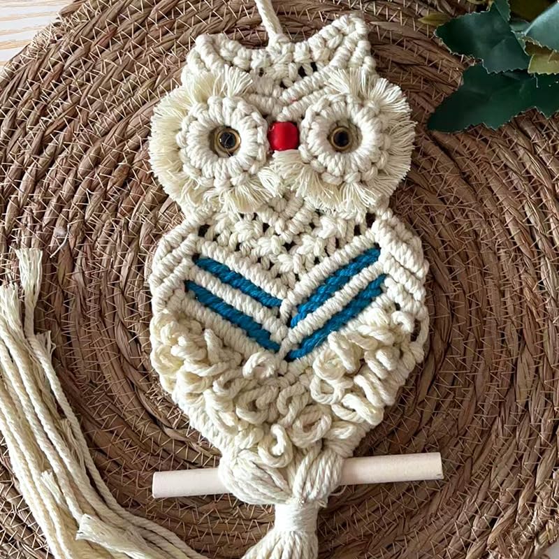Tenture murale hibou en coton tissé à la main bohème Lmovutcom