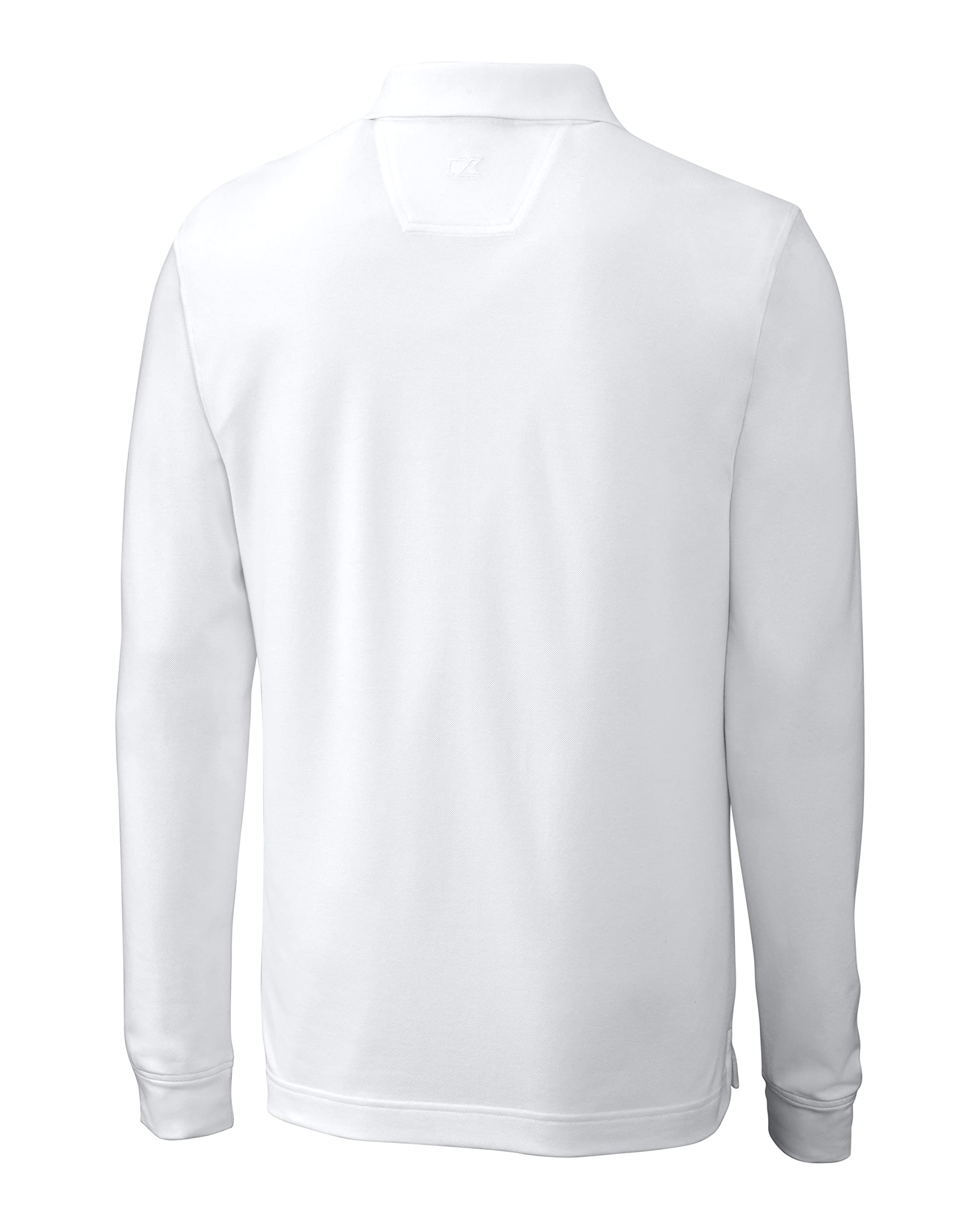 Cutter & Buck Mens 35+UPF, Long Sleeve Advantage Polo Shirt, White, X-Large