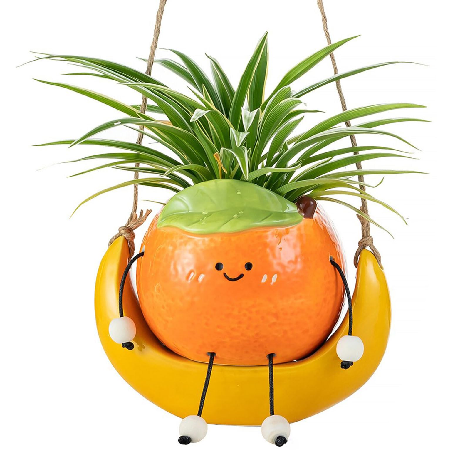 Walasis Gardening Plant Gifts for Women: Cute Hanging Planter Gift for Plant Lovers Mother - Smiley Face Small Flower Pot for Succulent Cactus Spider