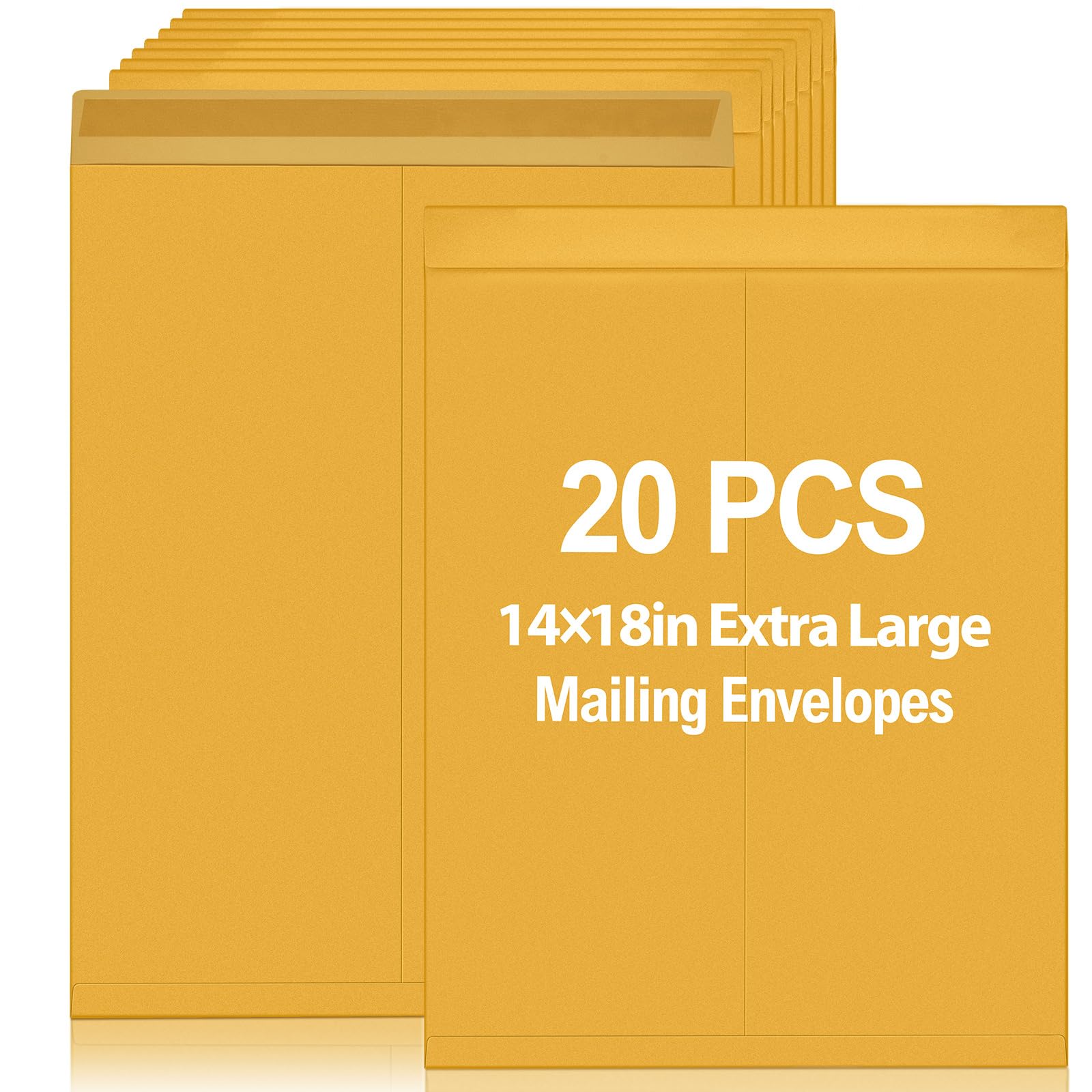 Motipuns 20 Pcs 14'' x 18'' Large Mailing Envelopes with Gummed Flaps