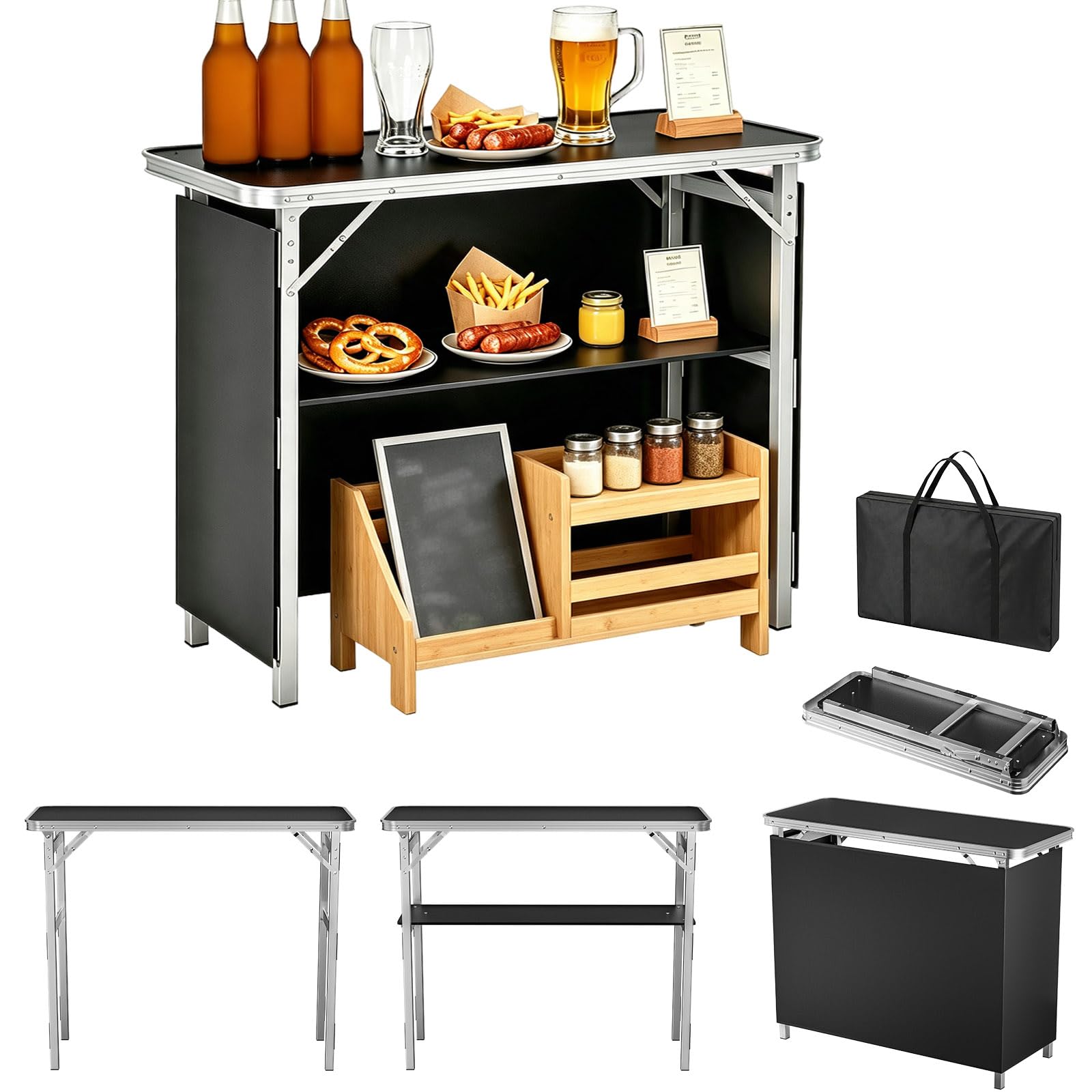 LZQ Tragbare Messetheke Messetresen Infostand 97,5X 38x 85 cm Campingtisch