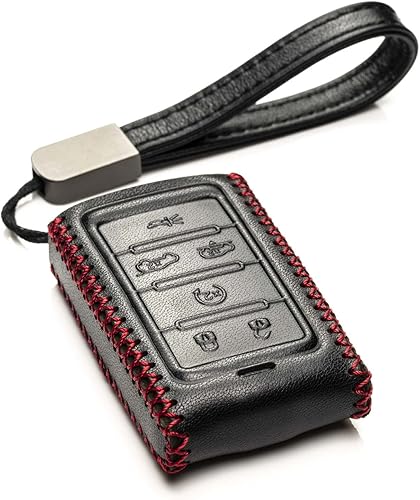 Miniatura 6 de Vitodeco Funda de cuero genuino para llavero inteligente compatible con Jeep Wagoneer, Jeep Grand Wagoneer, Jeep Grand Cherokee 2022-2025 (6