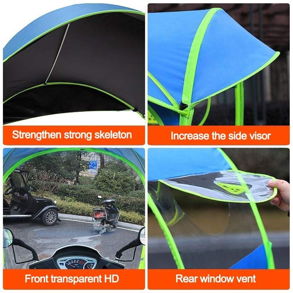 BLUEZY Universal Totalmente Cerrado Motor Scooter Paraguas Movilidad Sombrilla Cubierta de Lluvia Impermeable, Moto Scooter Parasol Protector De Lluvia B