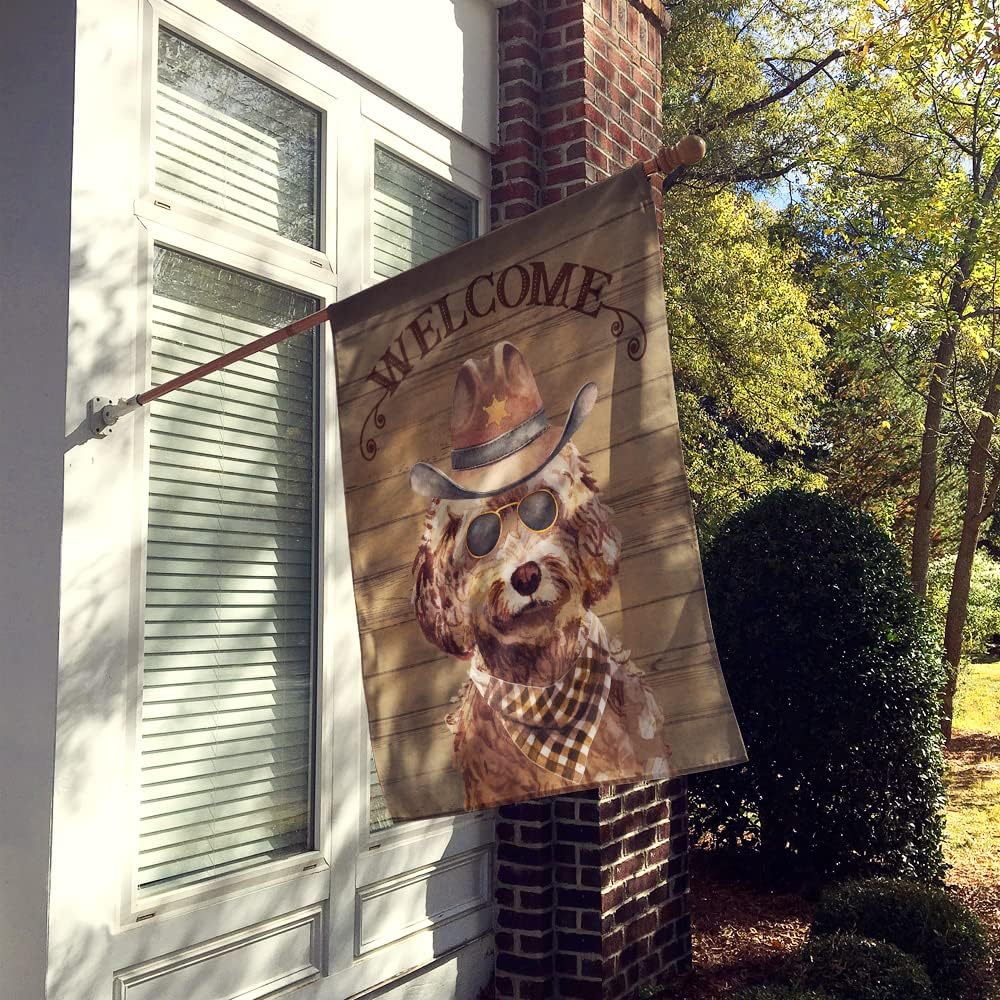 Caroline's Treasures CK6295CHF Brown Cockapoo Country Dog House Flag Large Porch Sleeve Pole Decorative Outside Yard Banner Artwork Wall Hanging, Polyester, House Size, Multicolor