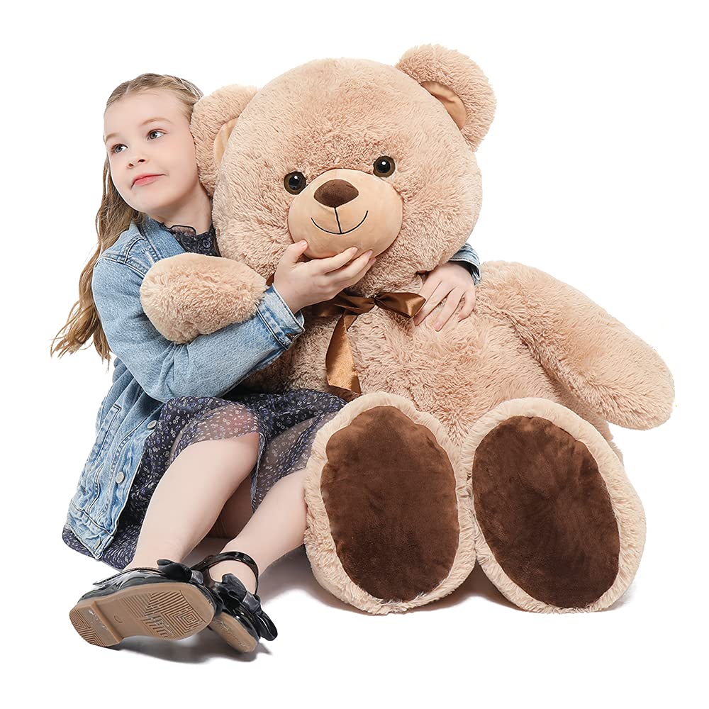 Tezituor Giant Teddy Bear Stuffed Animal,Big Teddy Bear Plush Toy Tan