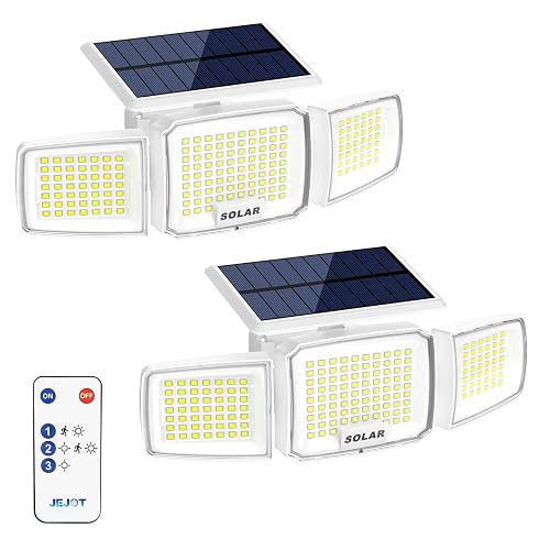 White Solar Motion Sensor Security Flood Light (2-Pack)