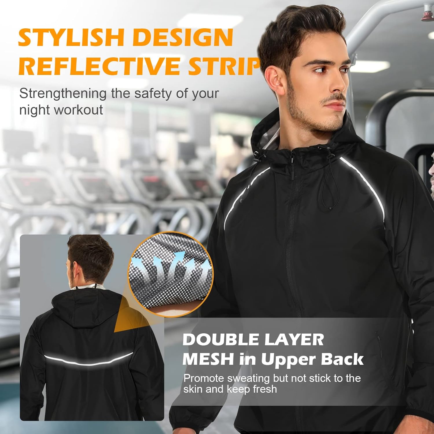 YYQ Sauna Suit for Men Sweat Sauna Jacket Gym Pants Boxing Exercise Workout Sauna Sweat Suits for Mens