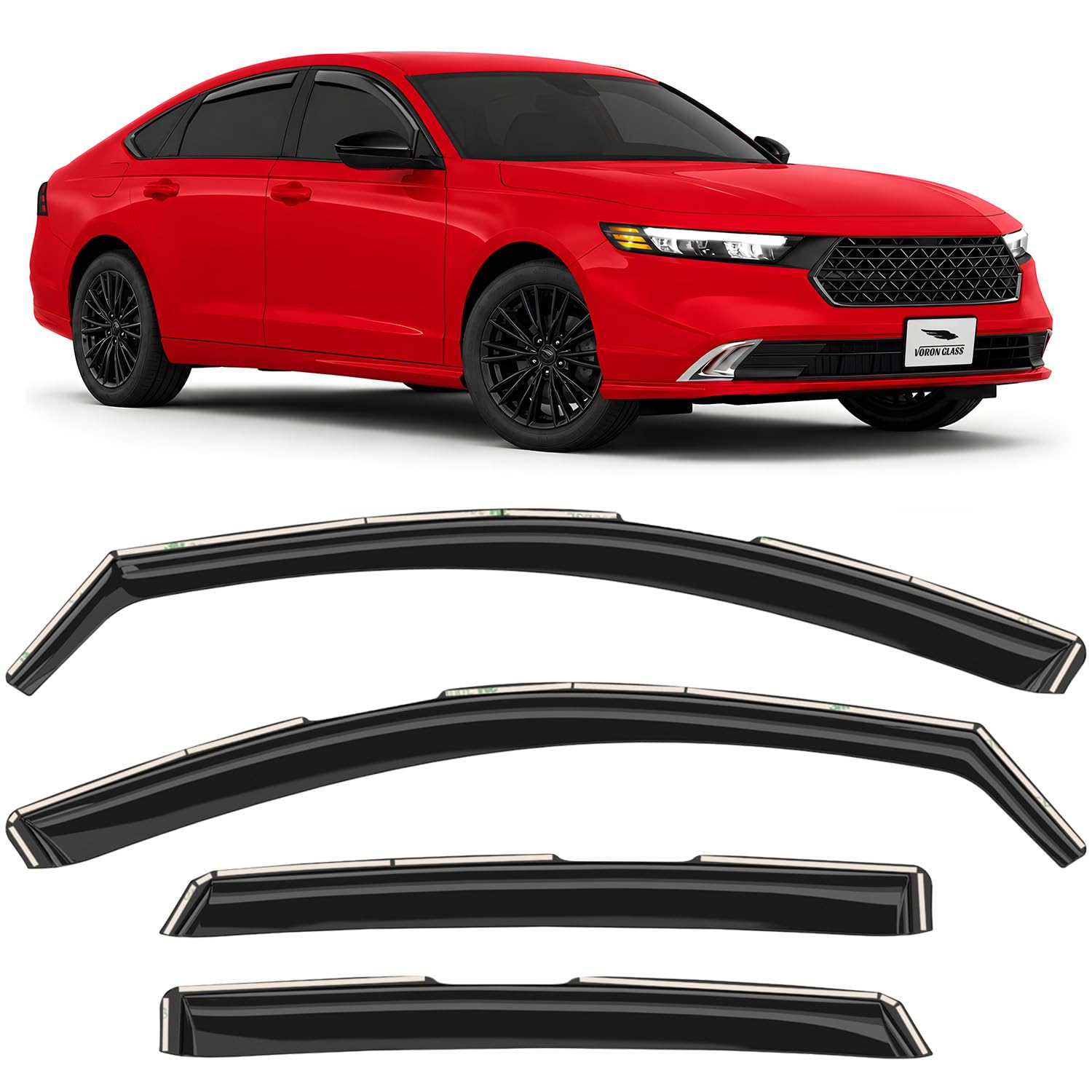 Voron Glass in-Channel Rain Guards for Honda Accord
