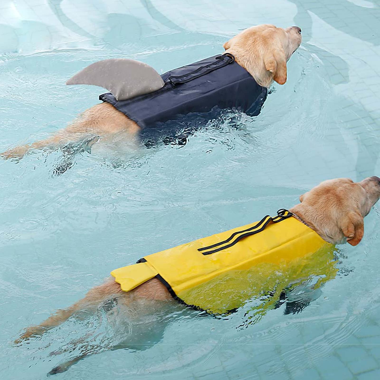Gilet De Sauvetage Pour Chien, Réfléchissantes Ajustable Gilet De Sauvetage Chien Pratique Et Durable,Gilet De Flottaison Animaux Gilet Natation Avec Poignée Pet Life Jacket,Jaune,XL