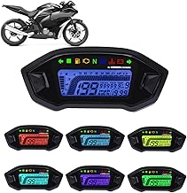 KAOLALI Universal LCD Digital Motorcycle Gauge: 13000 RPM, Odometer, 7-Color Adjustable Backlight