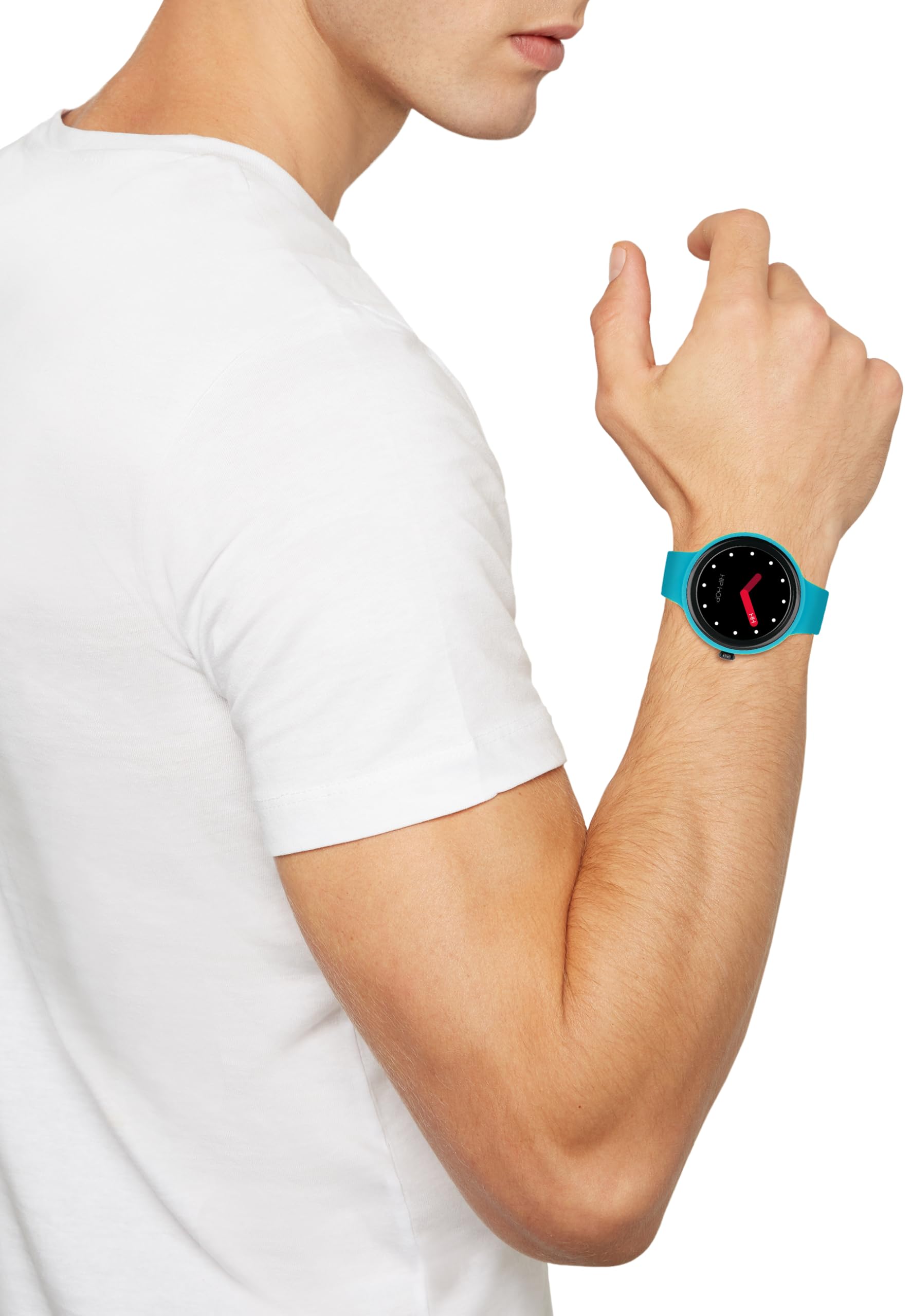 HIP HOP HWU1201 Damski HERO.NEXT Tarcza MONO-KOLOROWA CZARNY mechanizm SMARTWATCH SMARTWATCH i NIEBIESKI SILIKONOWY PASEK, NIEBIESKI HWU1201