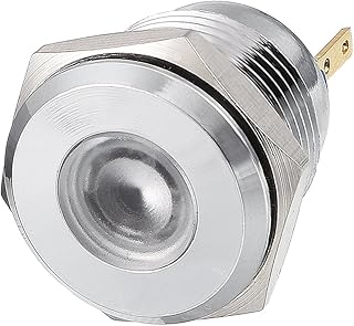 Aexit J16-170P DC12V Lighting fixtures and controls 16mm Thread Dia Metal Shell Flat Head White LED Signal Indicator Light