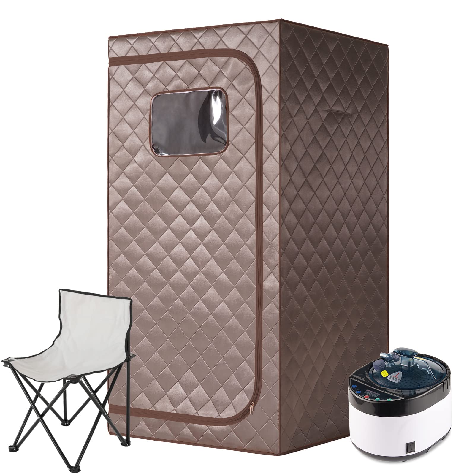 Portable Full Size Personal Steam Sauna, 4L Home Spa with Chair