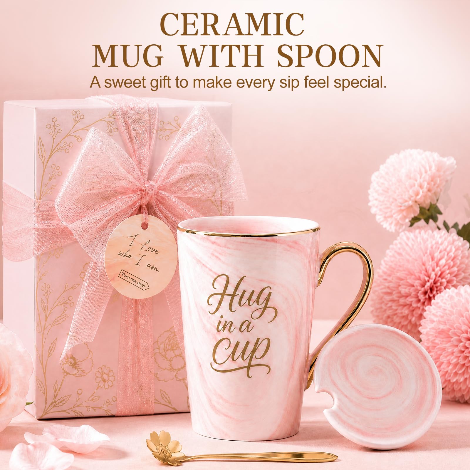 Regali di compleanno per donne, 14 pezzi cesto regalo di Natale per lei, pacchetto spa con rosa conservata e tazza in ceramica, guarisci presto, pensando a te, grazie per mamma, moglie, sorella amica