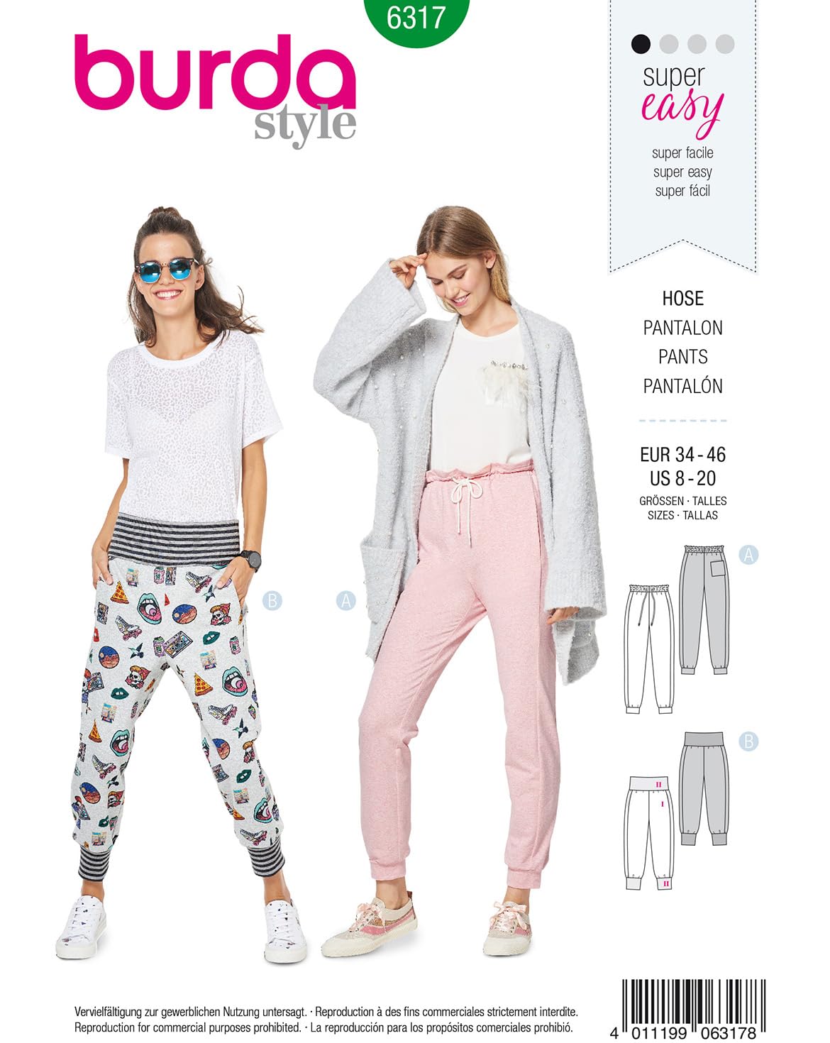 Burda Patron De Couture 6317, Pantalon De Jogging [Femme