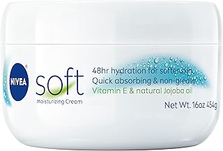 NIVEA Soft Refreshingly Soft Moisturizing Cream, Lightweight Body Moisturizer for Face, Body and Hands, Body Cream Enriche...