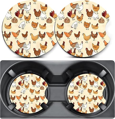 Miniatura 26 de 2 unidades de posavasos para portavasos de coche, posavasos para portavasos de coche con diseño de cereza, alfombrilla de goma antideslizante de