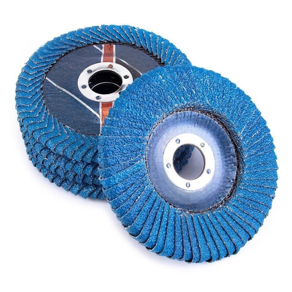 Disco de lijado para amoladora angular 5 discos abrasivos for amoladora angular, grano 60, de láminas profesionales azules 125 mm/5 pulgadas