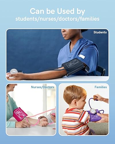 Miniatura 7 de FriCARE Brazalete manual de presión arterial, esfigmomanómetro aneroide BP con tamaño universal para adultos para uso médico en el hogar, kit para