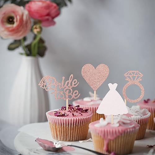 Miniatura 6 de 24 piezas de decoración para cupcakes con anillo de corazón, para despedida de soltera, bodas, compromisos, despedidas de soltera, suministros de