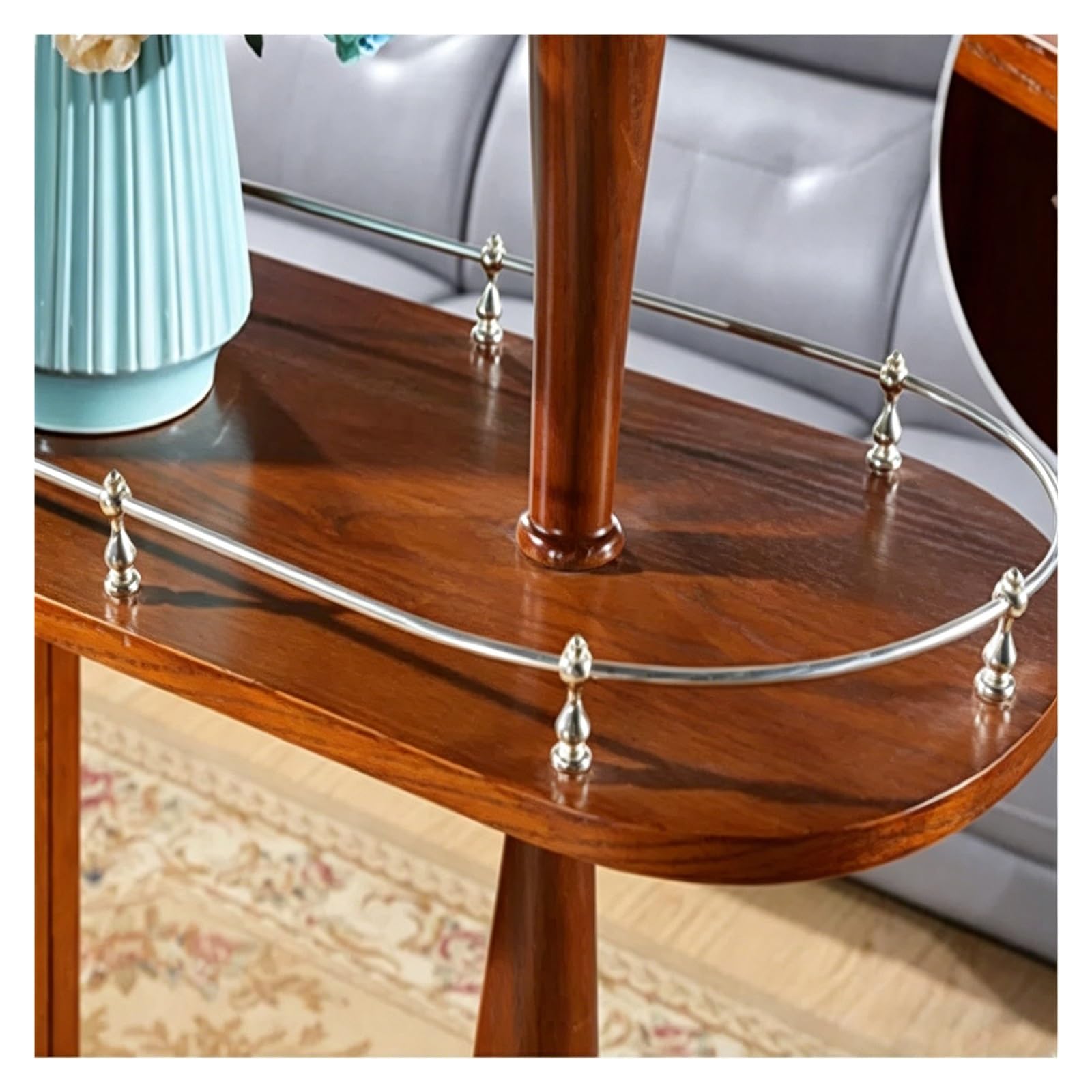 ERRULAN Shelf Guard Rail Decorative, Metal Guardrail Bar for Wood Shelves, 12 16 18 20 24 26 30 32 36 In Bendable Solid Aluminum Gallery Rail Railing(Silver,21in/53.3cm)