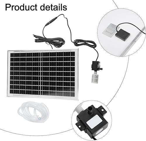 Miniatura 3 de Bomba de agua solar de 10W 9V con filtro para estanque de peces y acuario, bomba de circulación sumergible con altura de elevación de 8.2 ft,