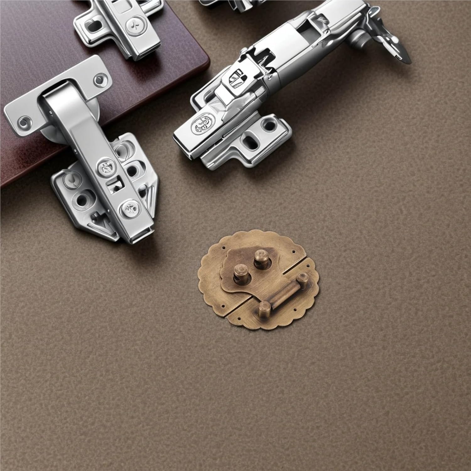 Jewelry Box Latch 4/8/16pcs Brass Vintage Box Lock Hasp Latch Buckle Screw Jewelry Suitcase Cabinet Chest Clasp Closet Door Buckles(16pcs)