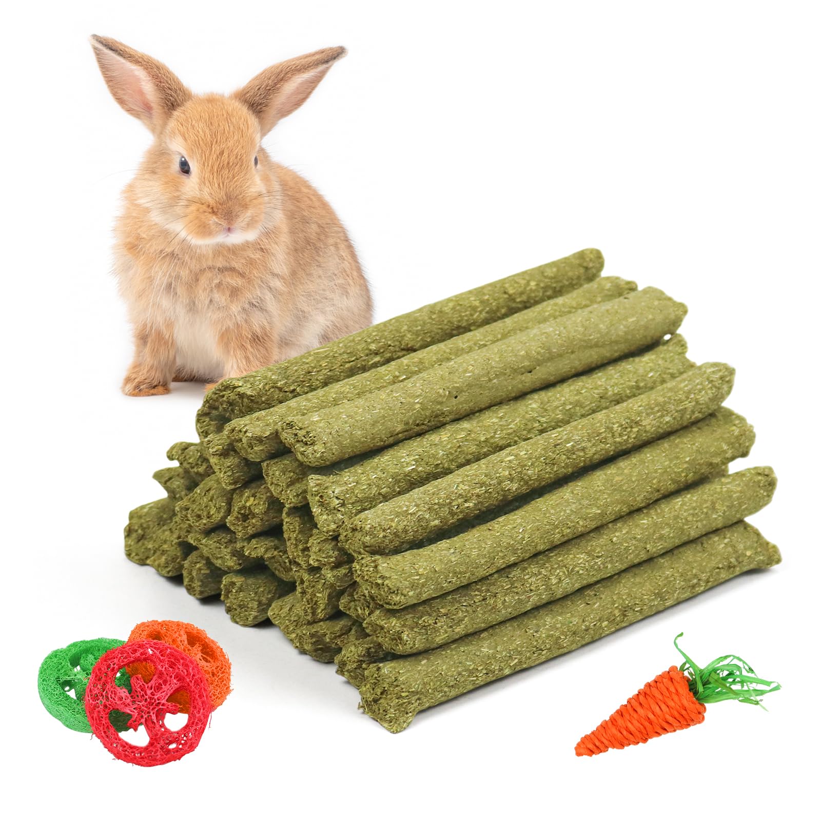 Episkey30pcs Rabbit Chew Toys,Timothy Hay Sticks Dental Health Improvement for Rabbits,Hamsters,Chinchillas and Dutch Pigs(H01)