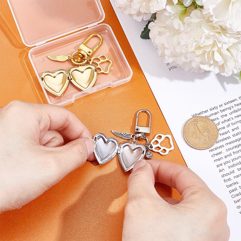 NBEADS 2 Pcs 2 Clolors Pet Heart Keychain - Image 3