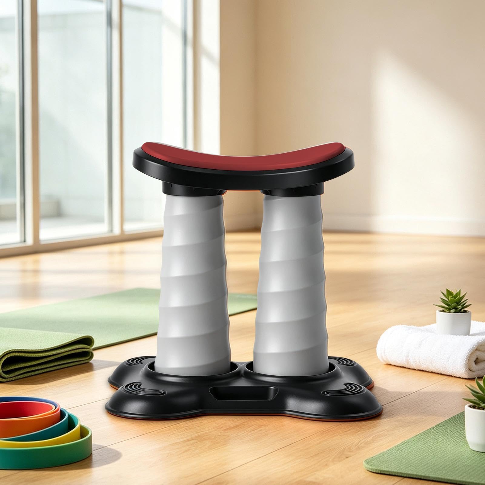 Pomocnik Do Pompek Ergonomiczna Antypoślizgowa Dwukolumnowa Szeroka Baza | Sprzęt Do Pompek Dla Mężczyzn Kobiet Początkujących Dom Biuro Siłownia Podłoga Trening Fitness
