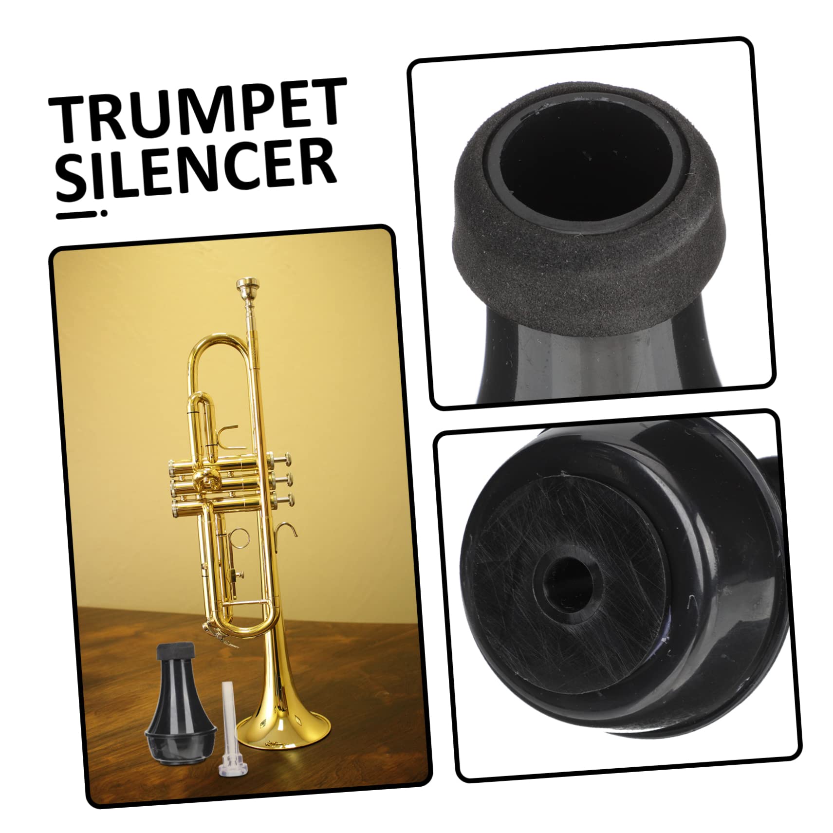 ibasenice 2sets Sordina Per Tromba Muta Dritta Leggera Con Bocchino Accessori Compatti e Pratici Per Musicisti e Amanti Della Tromba