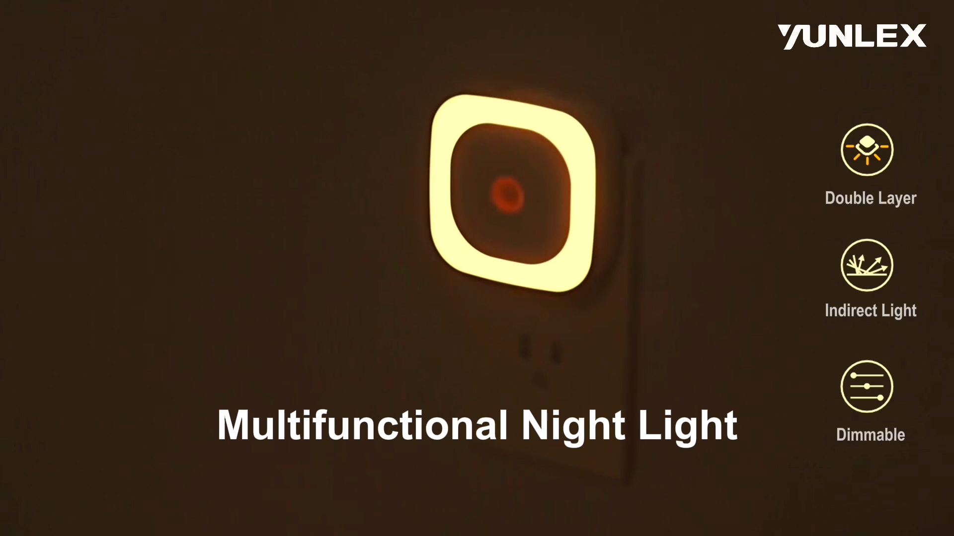Image of YUNLEX 2 Pack Plug in Amber Night Light with Motion Sensor & Dusk to Dawn Sensor, 3-in-1 Nightlight, Dimmable Night Lights Plug into Wall for Kids, Sleep, Bathroom, Bedroom