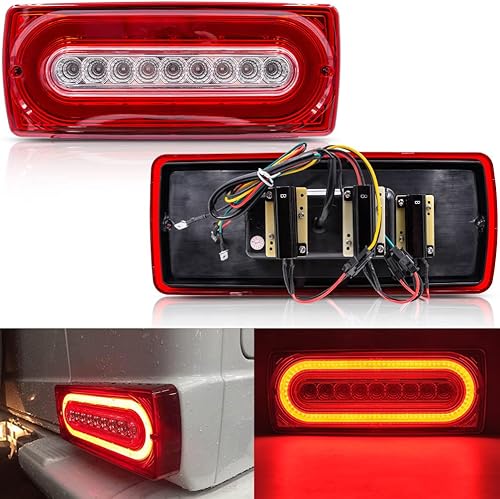 W463 Luces traseras LED luces de freno para Mercedes Benz G500 G550 4X4 G55 G63 G65 AMG estilo anillo G conjunto de luces traseras w/dinámico