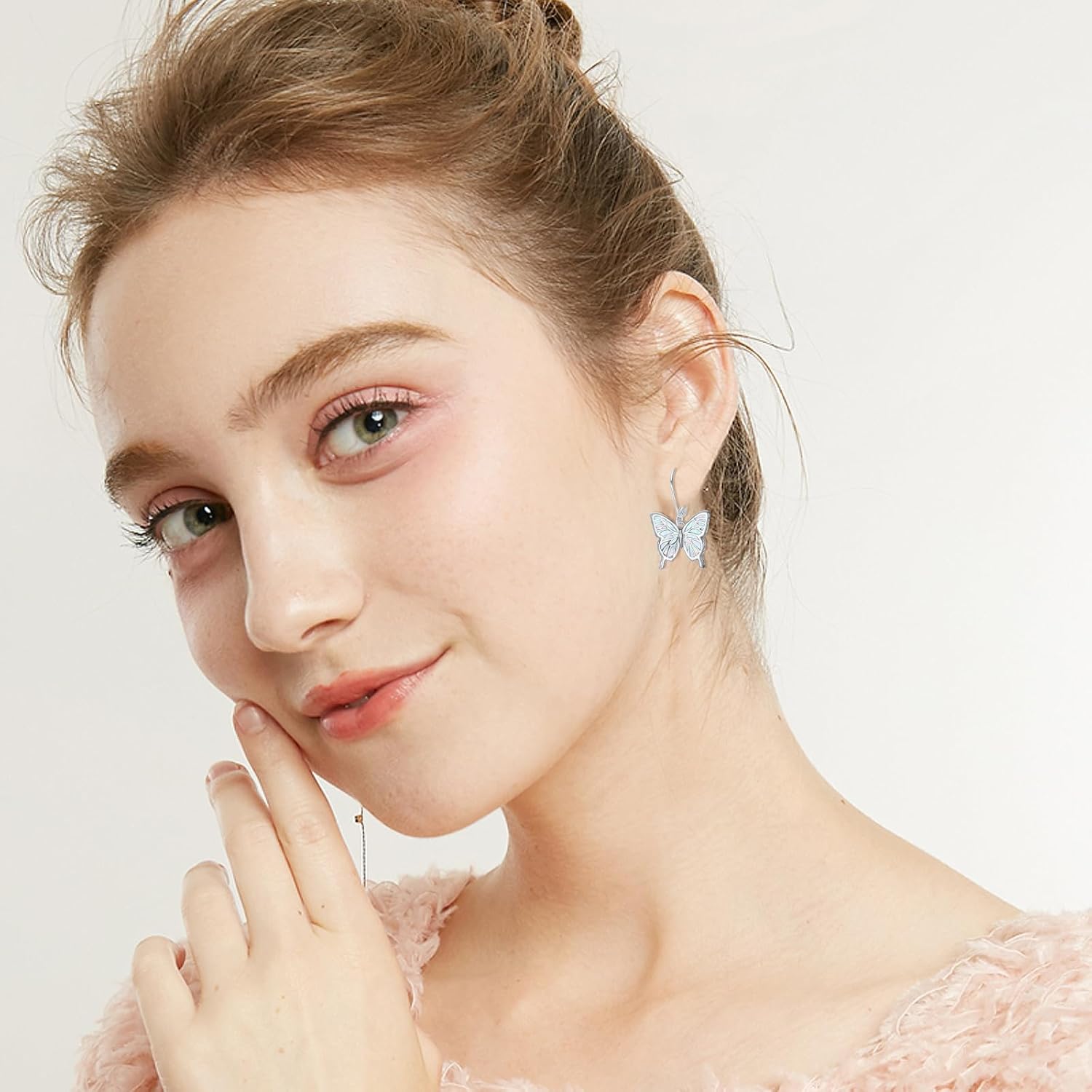 Butterfly Earrings for Women 925 Sterling Silver Butterfly Dangle Drop Earrings Animal Earrings Butterfly Jewelry Gifts for Women - Image 3
