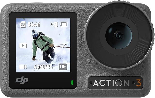 DJI Osmo Action 3 Standard Combo - Outdoor Action Camera with 4K HDR & Super-Wide FOV, 10-Bit Color Depth, HorizonSteady, Waterproof, Cold Resistant & Long-Lasting, Vlog Camera for YouTube