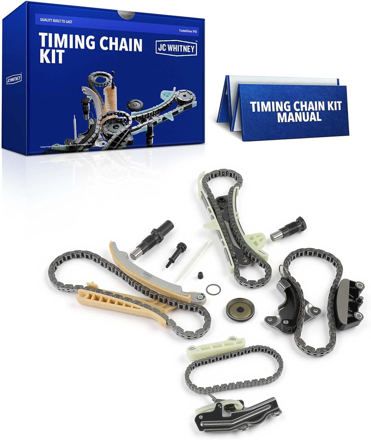JC Whitney JFBAJCWTCK00097 Engine Timing Chain Kit with Tensioner - Fits SOHC V6 4.0L - Compatible with Ford Explorer 97-10, Mustang 05-10, Ranger 01-10, Explorer Sport Trac 02-05&07-10