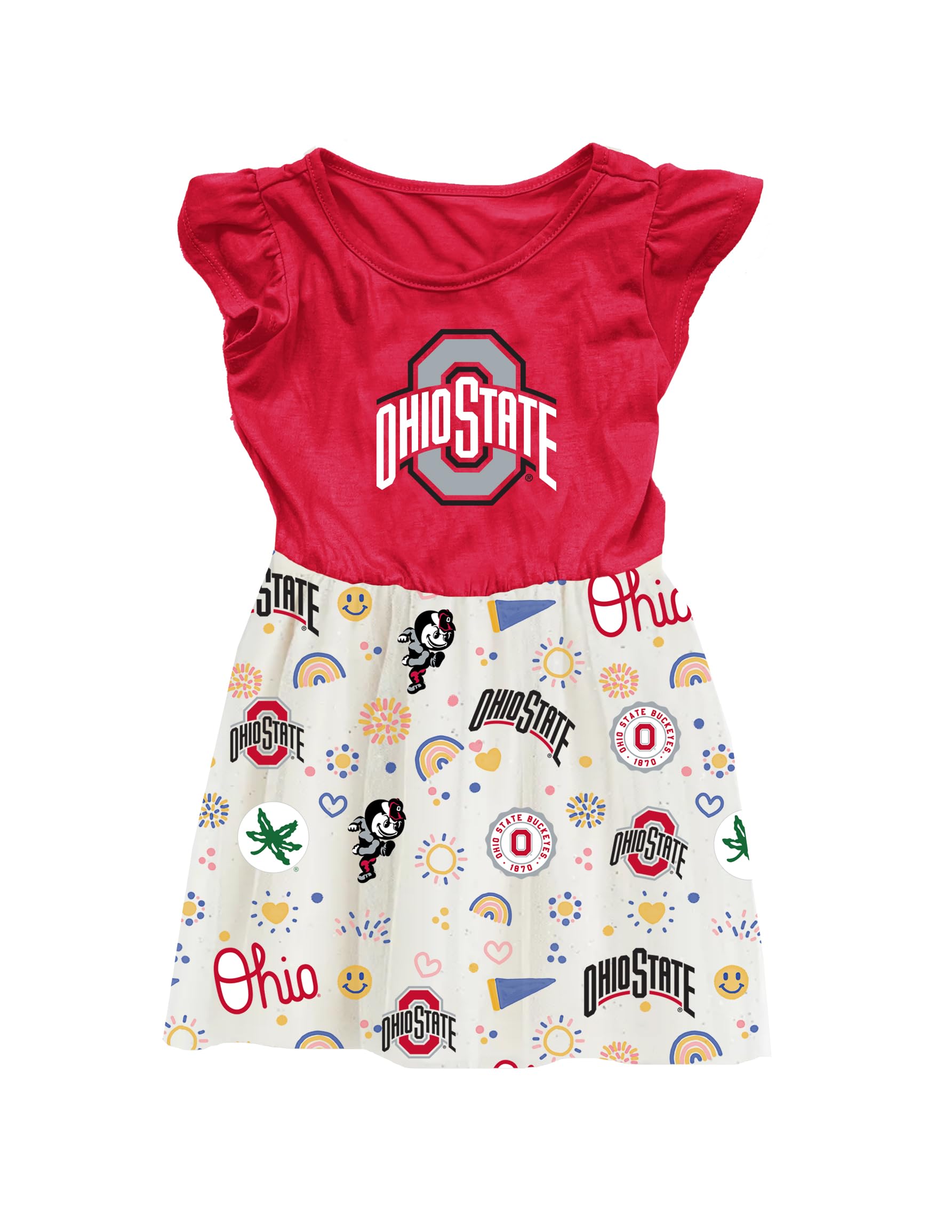 Wes and Willy Girls Sports Fan College Vault Princess Dress (Ohio State, 3T)