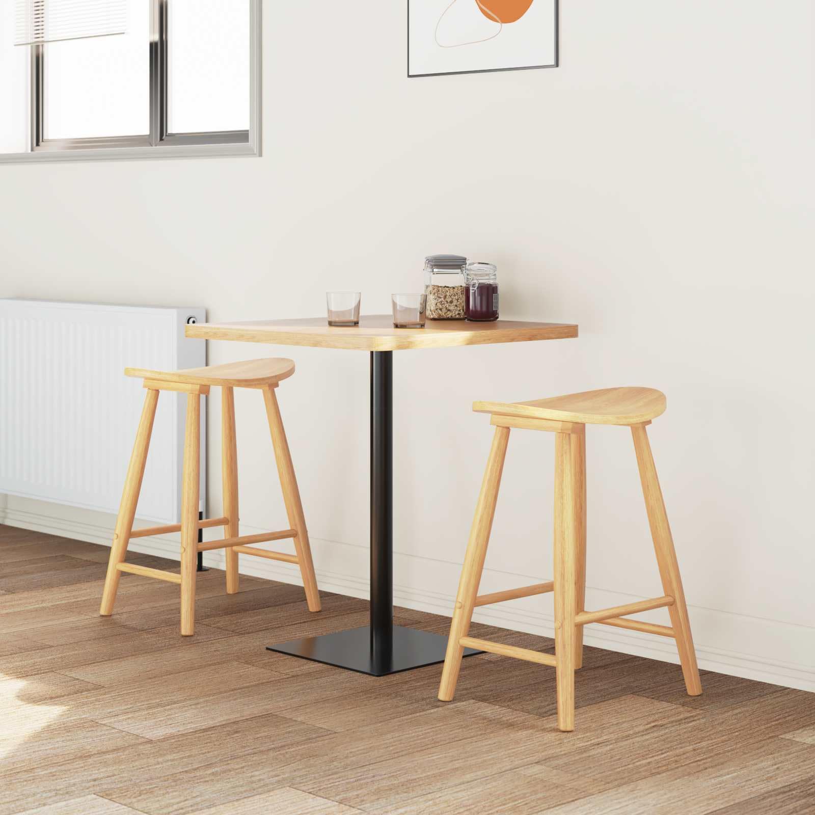 Moderno juego de sillas de comedor con patas cónicas de madera maciza de caucho y madera maciza, práctico juego de sillas de comedor de doble sesión para 2 personas, fácil de cuidar en color