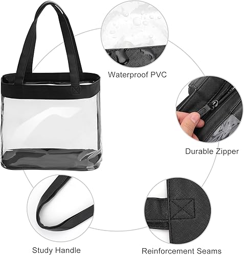 Miniatura 4 de Bolsa transparente aprobada para estadios de 12 x 6 x 12 pulgadas, 12 x 12 x 6 pulgadas, bolsa transparente para eventos de estadio, 12 x 6 x 12