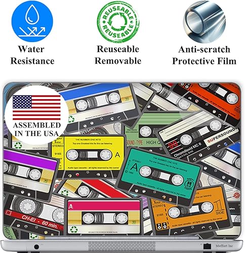 Miniatura 2 de Calcomanía decorativa para laptop de 15 pulgadas de 15.6 pulgadas, cinta de casete colorida