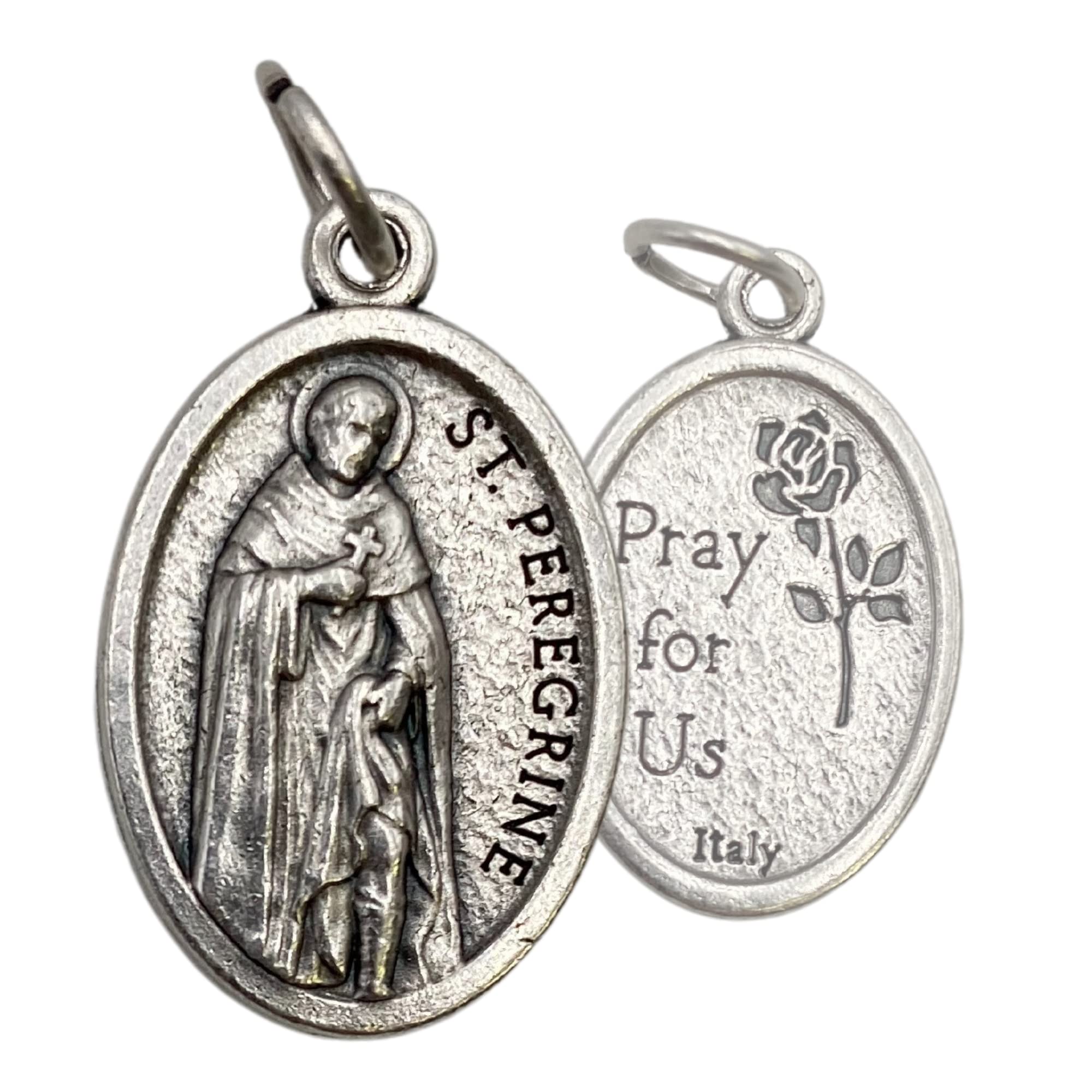 Catholic Patron Saint Medals Silver Toned Base, 1 Inch, Set of 2, Silver — view 21