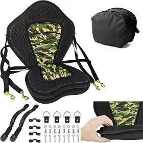 Vashly Assento de caiaque, almofadas de assento grossas para caiaque, assentos de caiaque acolchoados, assentos de canoa com bolsa de armazenamento destacável, almofada de assento de caiaque, para canoagem, caiaque, pesca com rafting