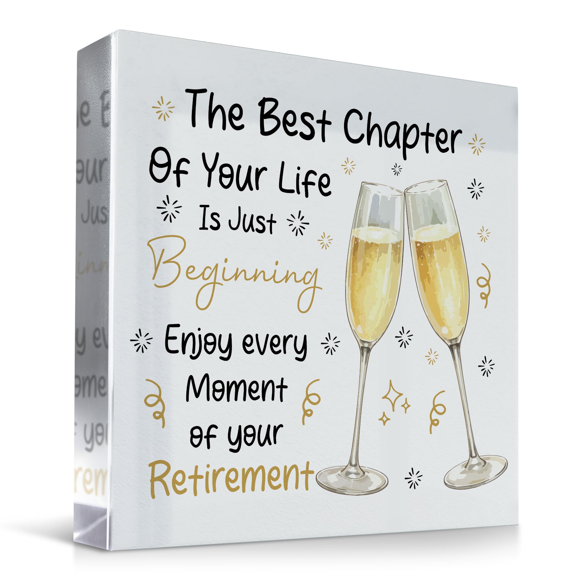 Red Ocean Retirement Gifts For Women Men, Acrylic Plaque Retirement Gift, Leave Job, Happy Retirement Gifts For Colleagues Coworkers Teacher Friends