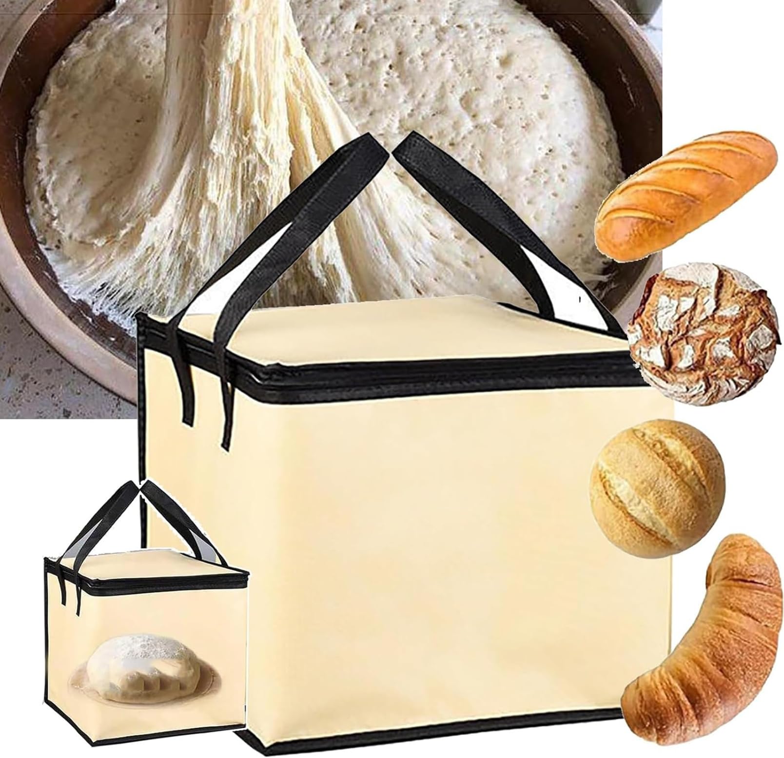 Barattolo per Pasta Acida Kit 720ml Barattoli per Pasta Acida con Spatola Copertura in Tessuto Linea di Alimentazione Indicatore di Temperatura per Prodotti da Forno Domestici